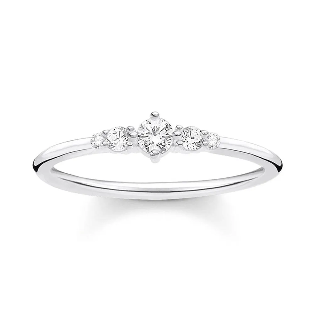 Sterling Silver Thomas Sabo Charm Club Fine Vintage Zirconia Ring