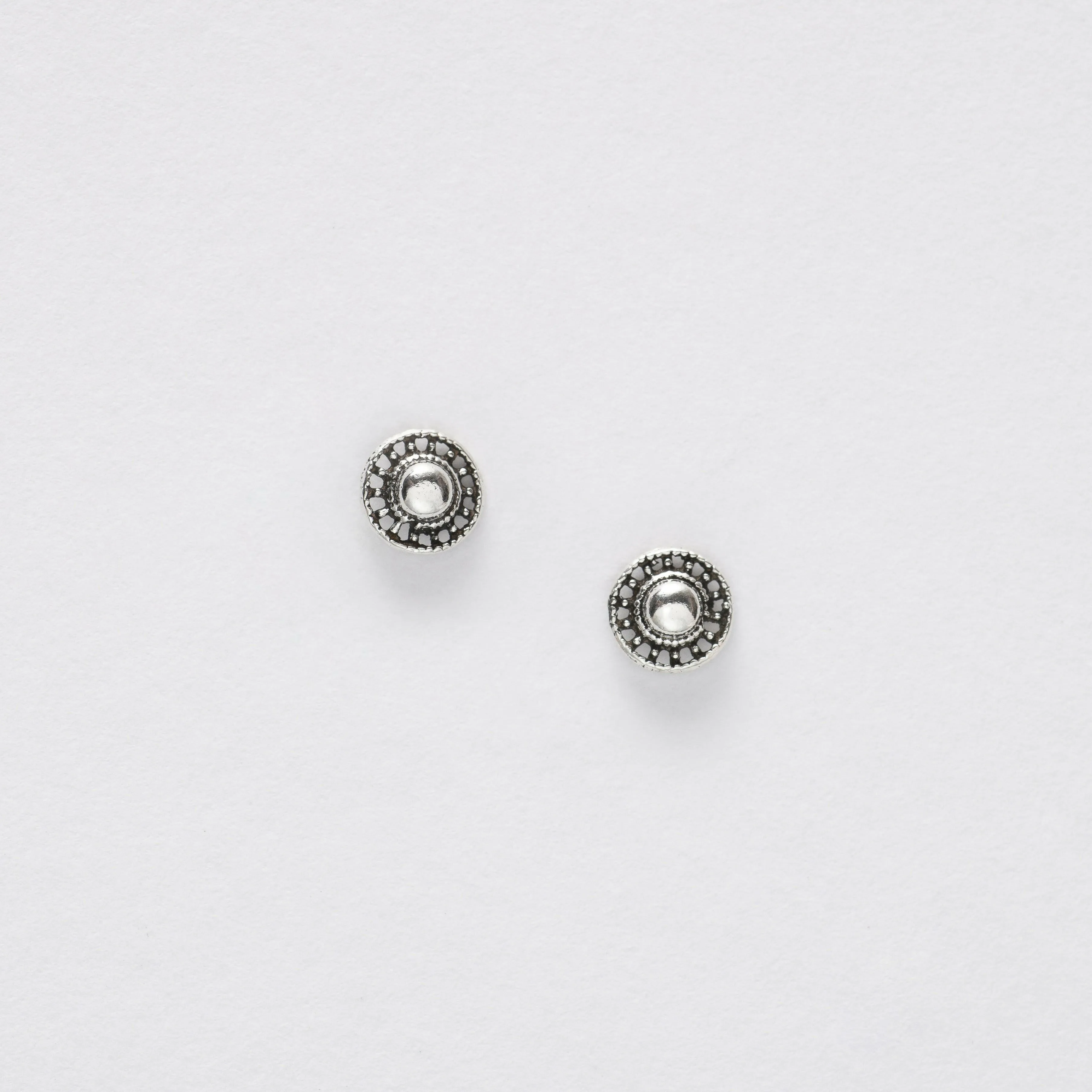 Stylish Silver Dome Ear Studs - Perfect for Any Outfit