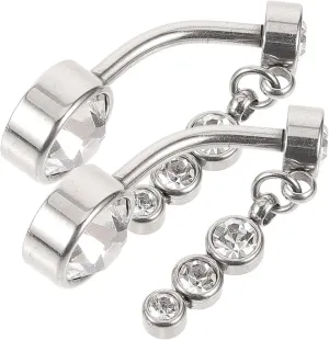 Stylish Women Belly Button Ring Shiny Rhinestone Navel Ring Perfect for Party Club Beach Wear