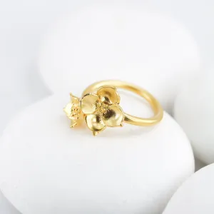 Succulent Flower Ring in Silver