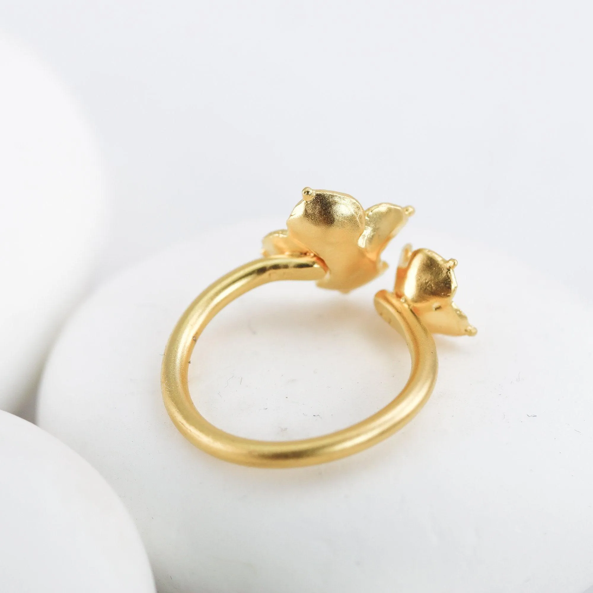 Succulent Flower Ring in Silver