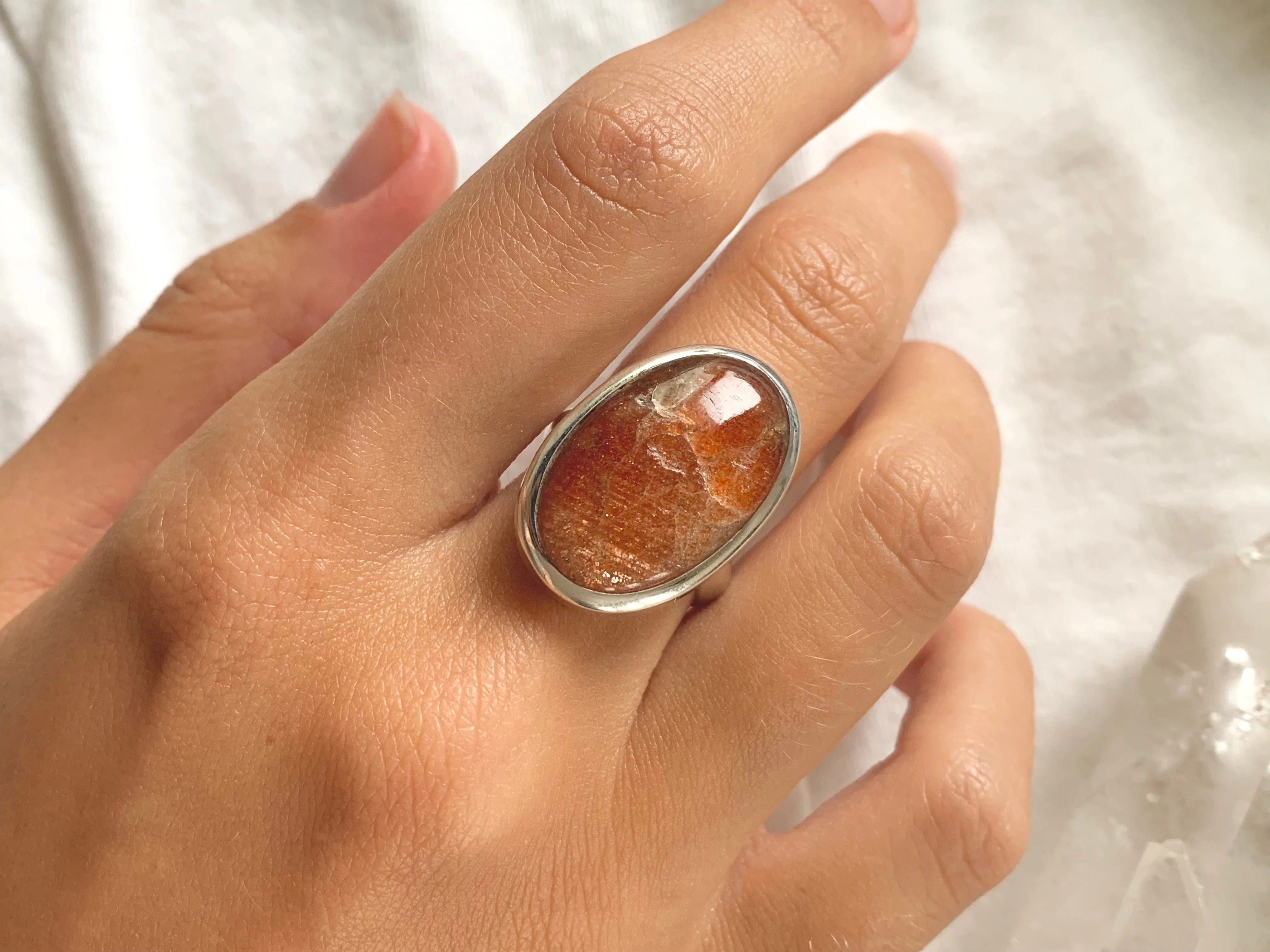Sunstone Naevia Ring - Long Oval - US 7 (One of a kind)