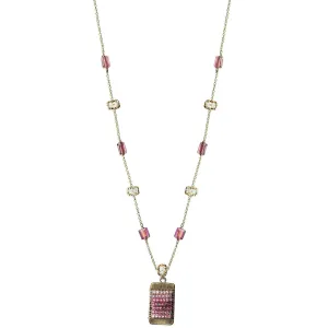 Tabs Necklace 5020 with Pink Tourmaline Australian Opal and Spinel by Michelle Pressler Jewelry
