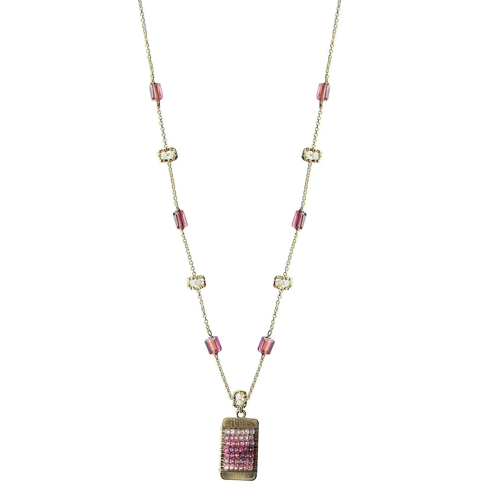 Tabs Necklace 5020 with Pink Tourmaline Australian Opal and Spinel by Michelle Pressler Jewelry