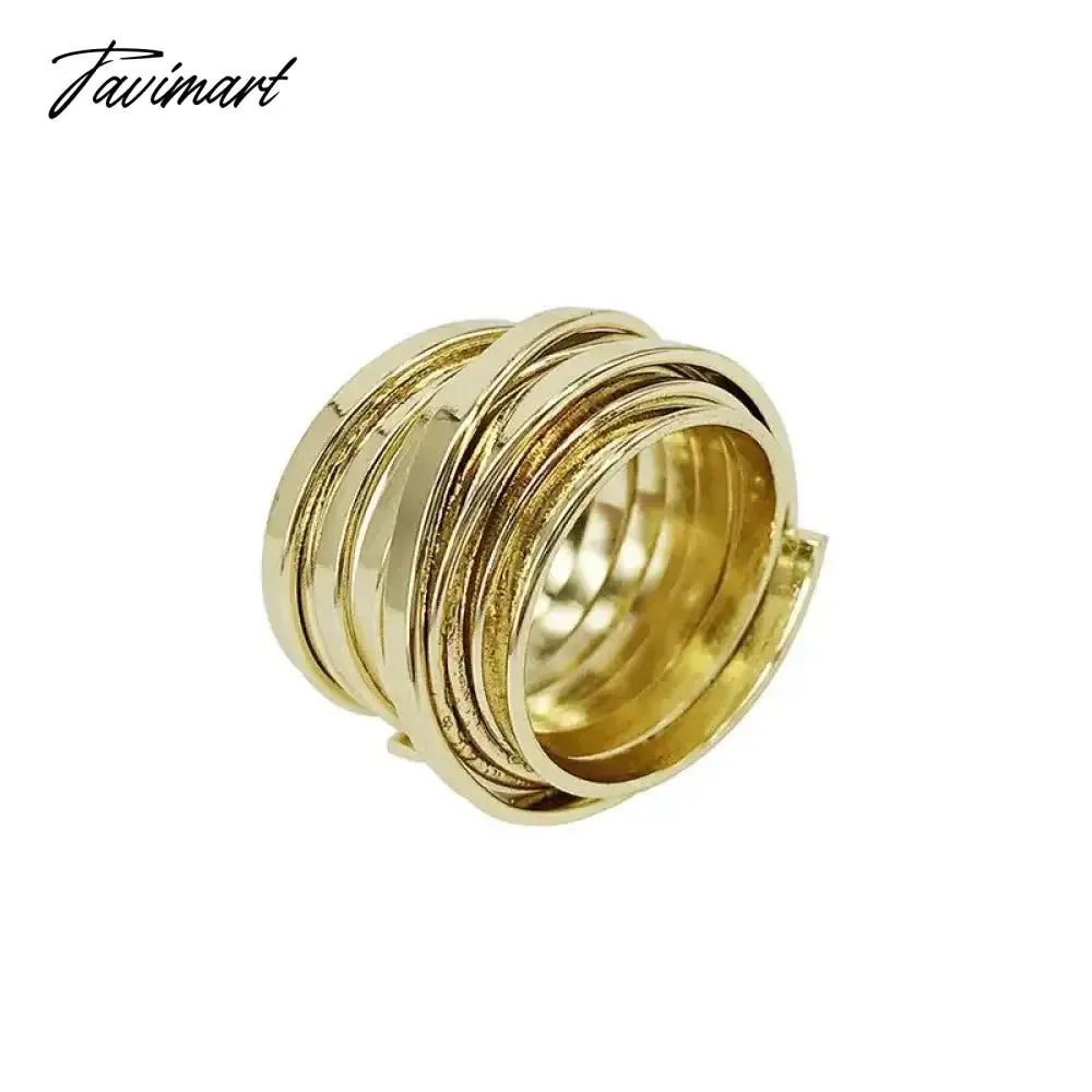 Tavimart Minimalist Multi Layers Wide Rings For Women New Trendy Jewelry Personality Statement Ring Bijoux