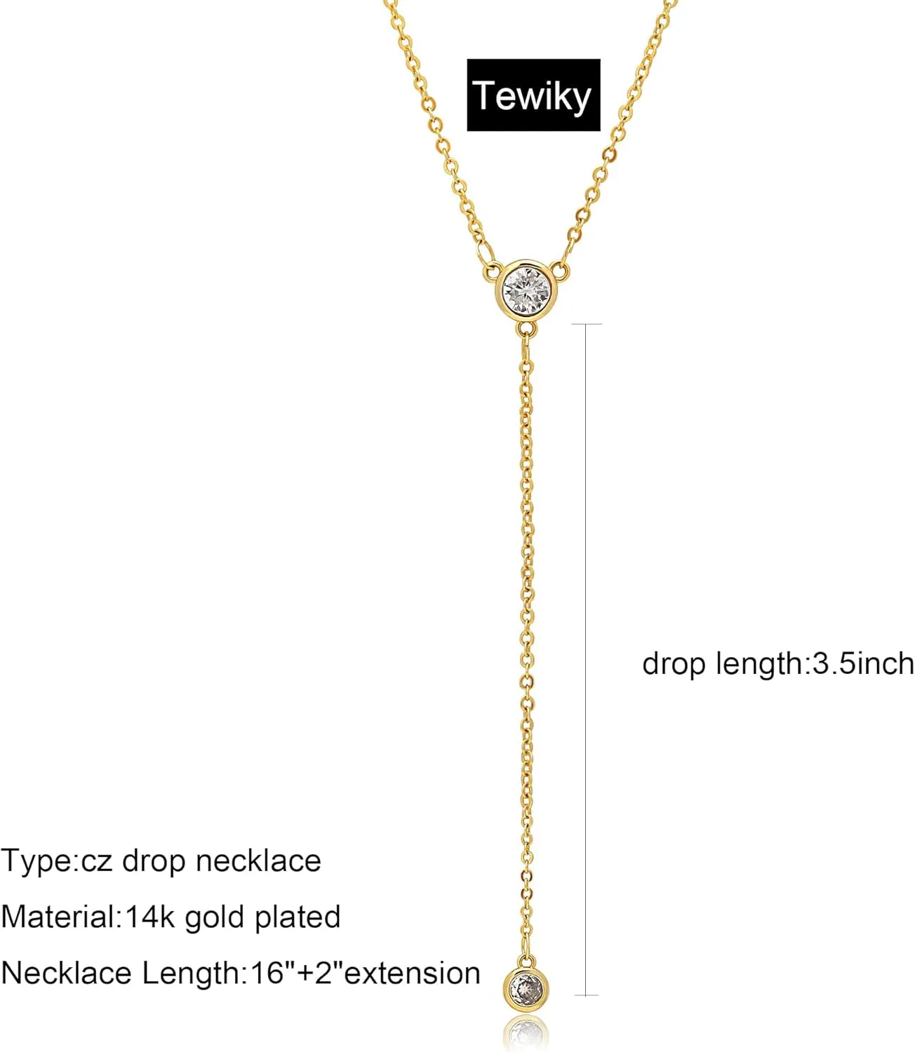 Tewiky Diamond Necklaces for Women, Dainty 14k Gold/Sterling Silver Choker Necklace Simple Gold Plated CZ Jewelry Necklaces for Women Trendy Gifts