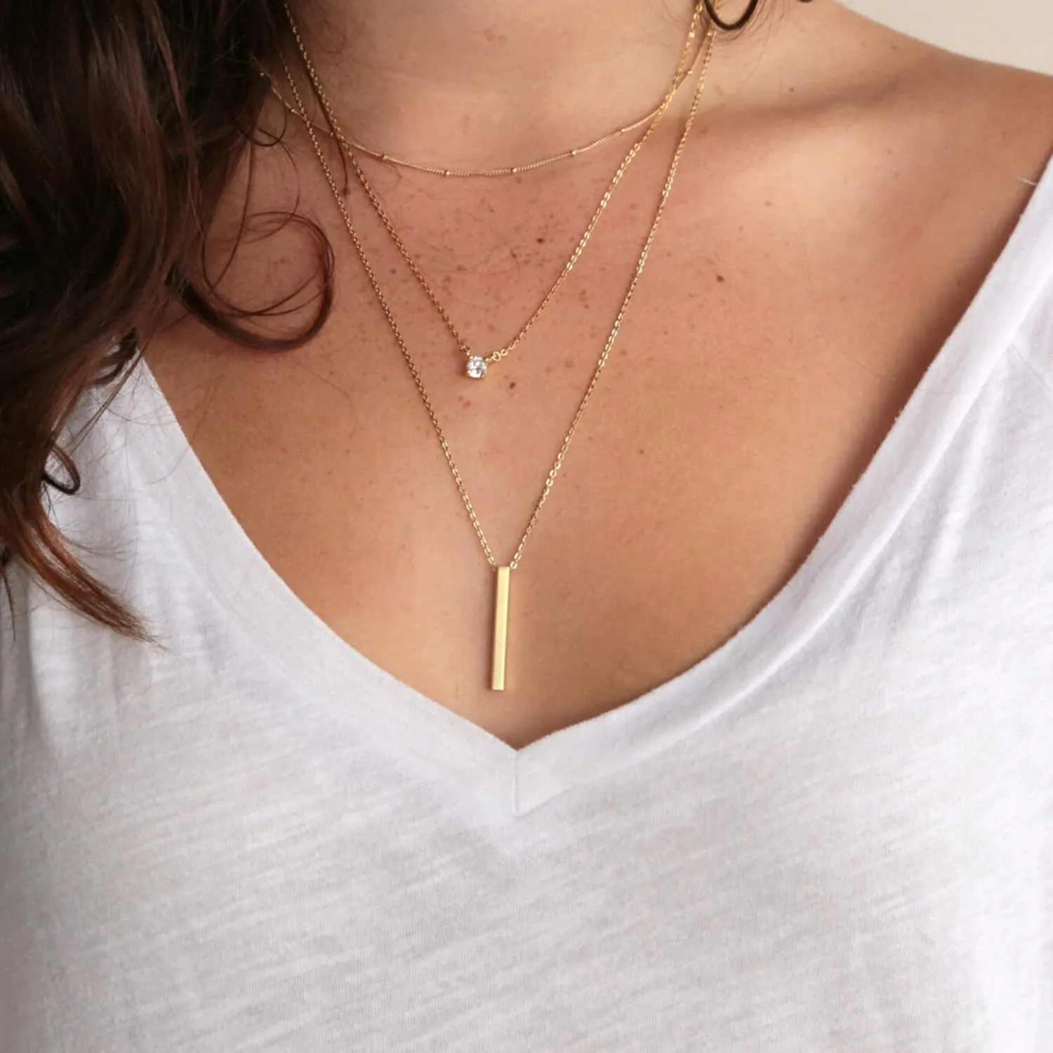 Tewiky Diamond Necklaces for Women, Dainty 14k Gold/Sterling Silver Choker Necklace Simple Gold Plated CZ Jewelry Necklaces for Women Trendy Gifts