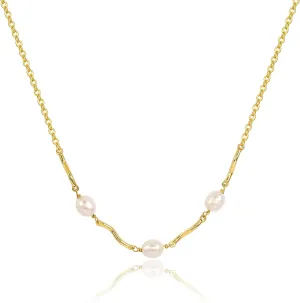 Tewiky Pearl Necklaces for Women, Dainty Gold Necklace 14k Gold Plated Single Pearl Necklace Simple Pearl Choker Necklaces for Women Trendy Cute Gold Necklace Jewelry for Women
