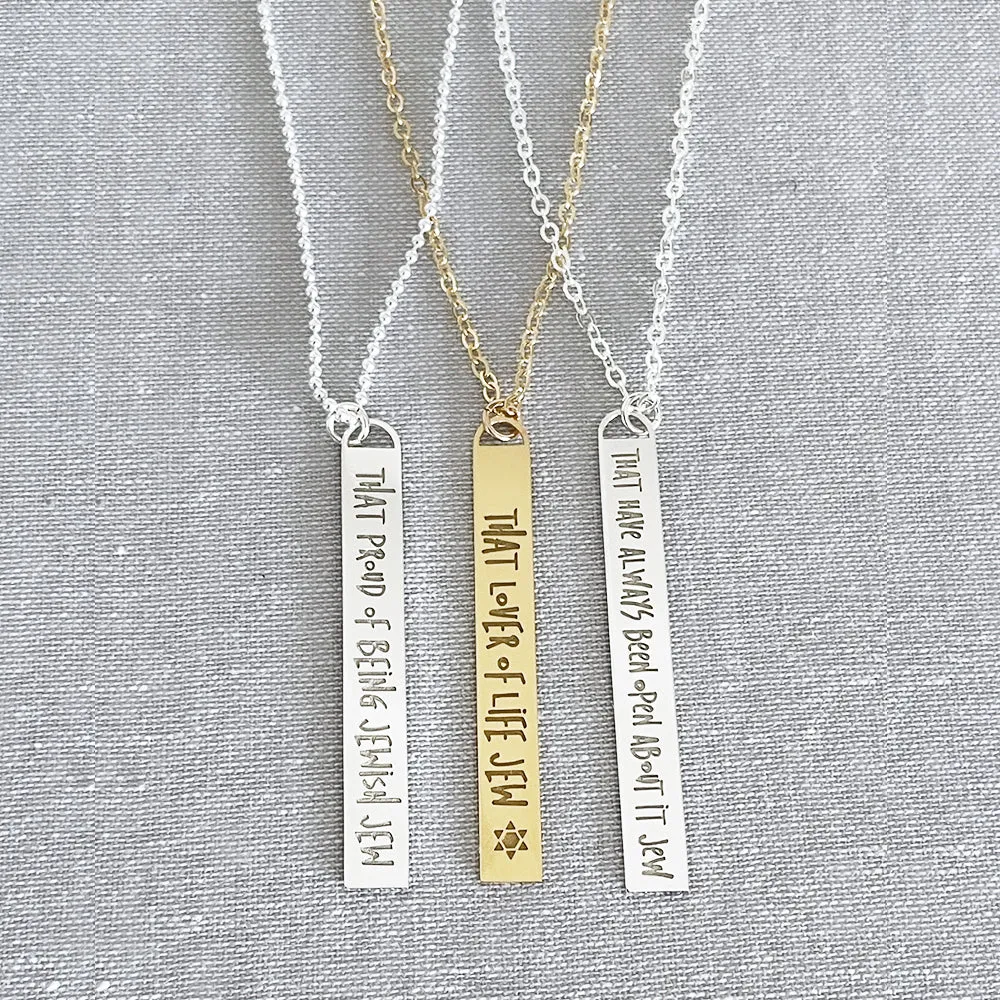 That You Define Who You Are Jew Necklace