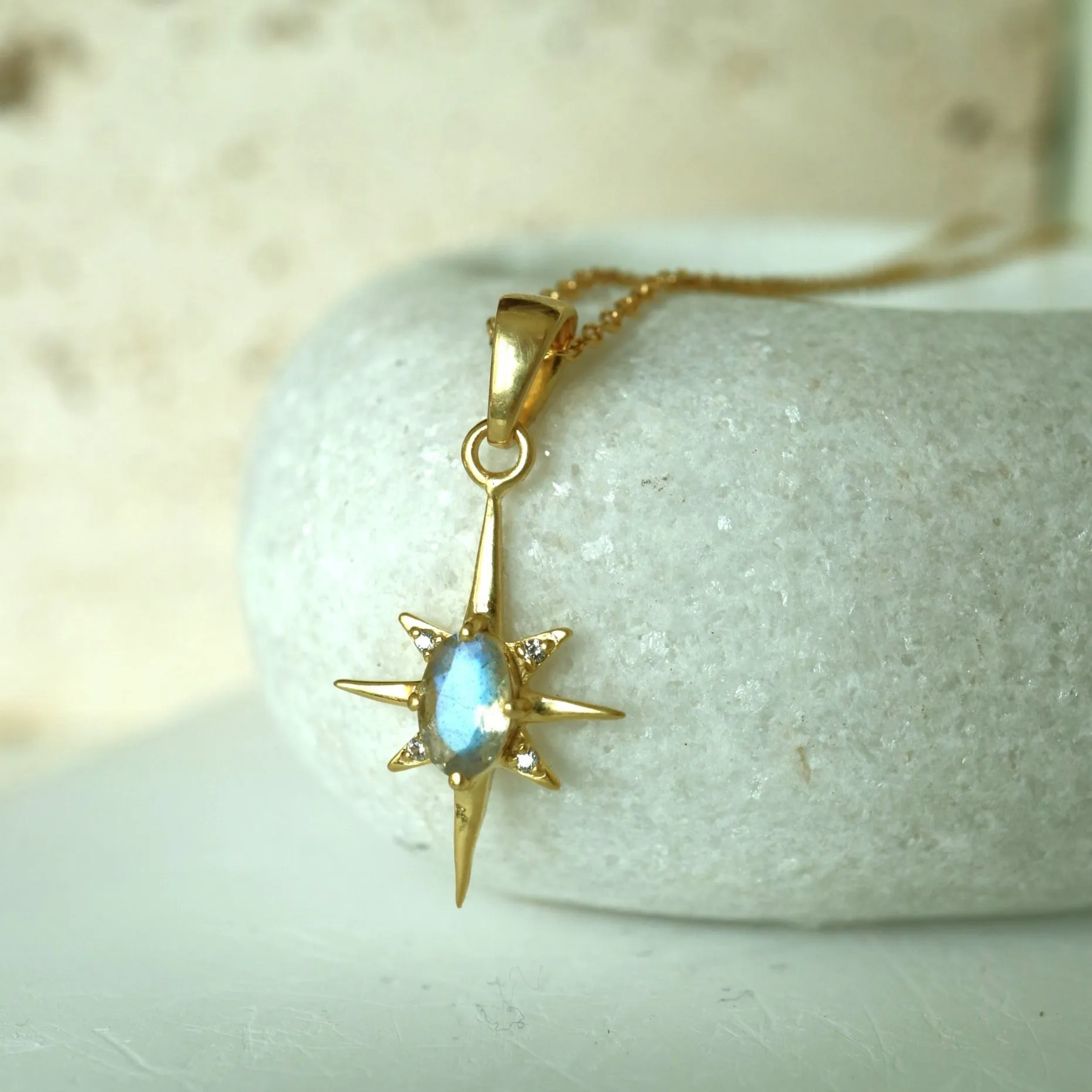 The North Star Labradorite Gold Necklace