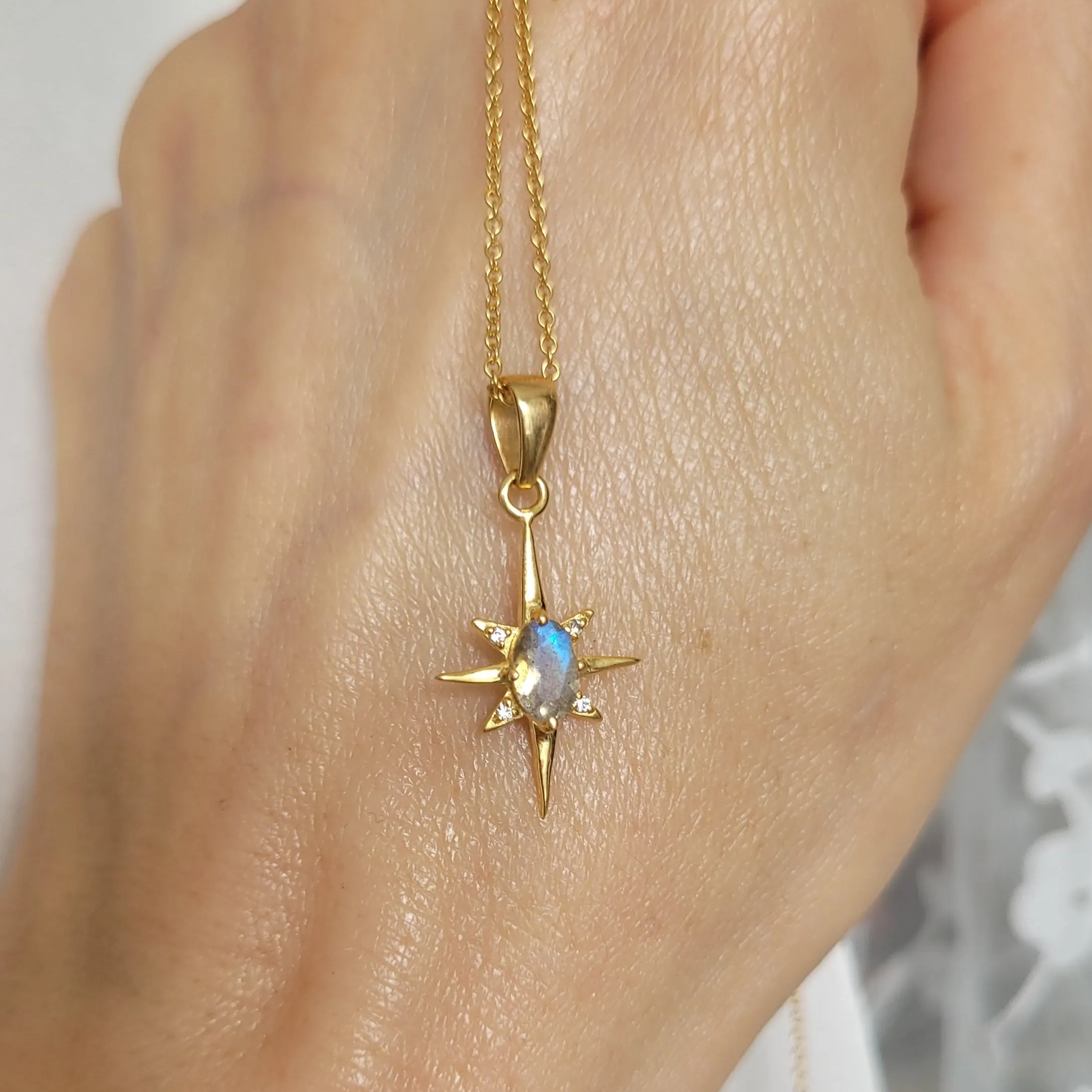 The North Star Labradorite Gold Necklace