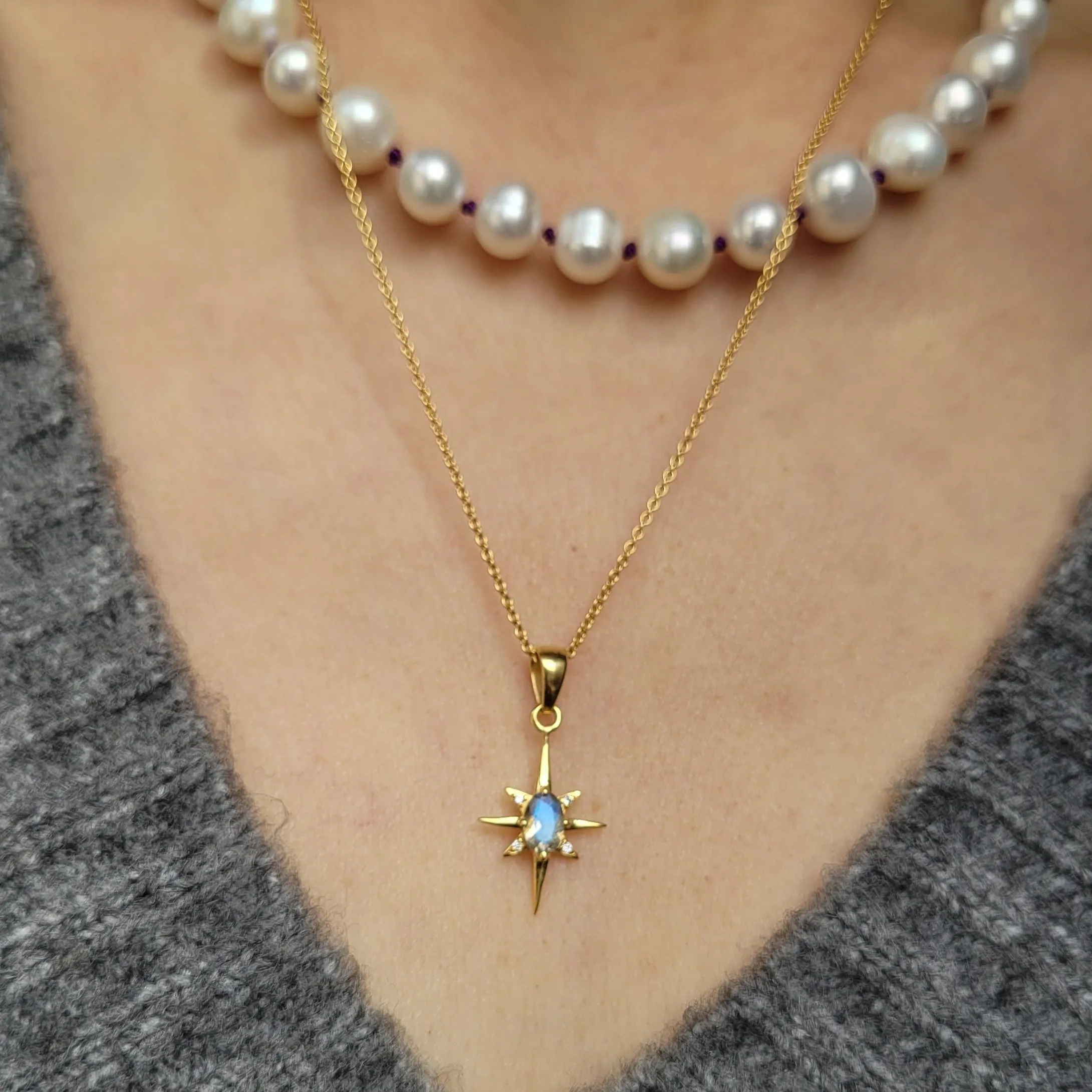 The North Star Labradorite Gold Necklace