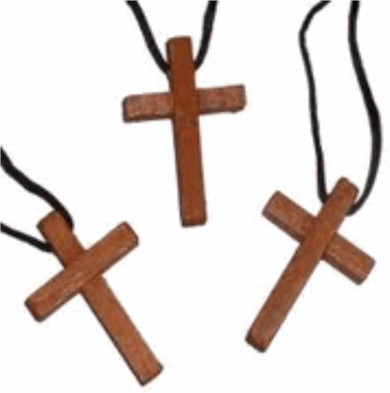 Thelma's Shop Wooden Cross Necklaces (24 Count) 1 3/4" On A 30" Cord Vacation Bible School, Easter, with 24 Hang it on the Cross Cards.USA