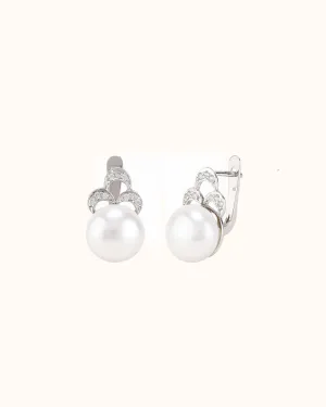 Three Leaf Pearl Earrings