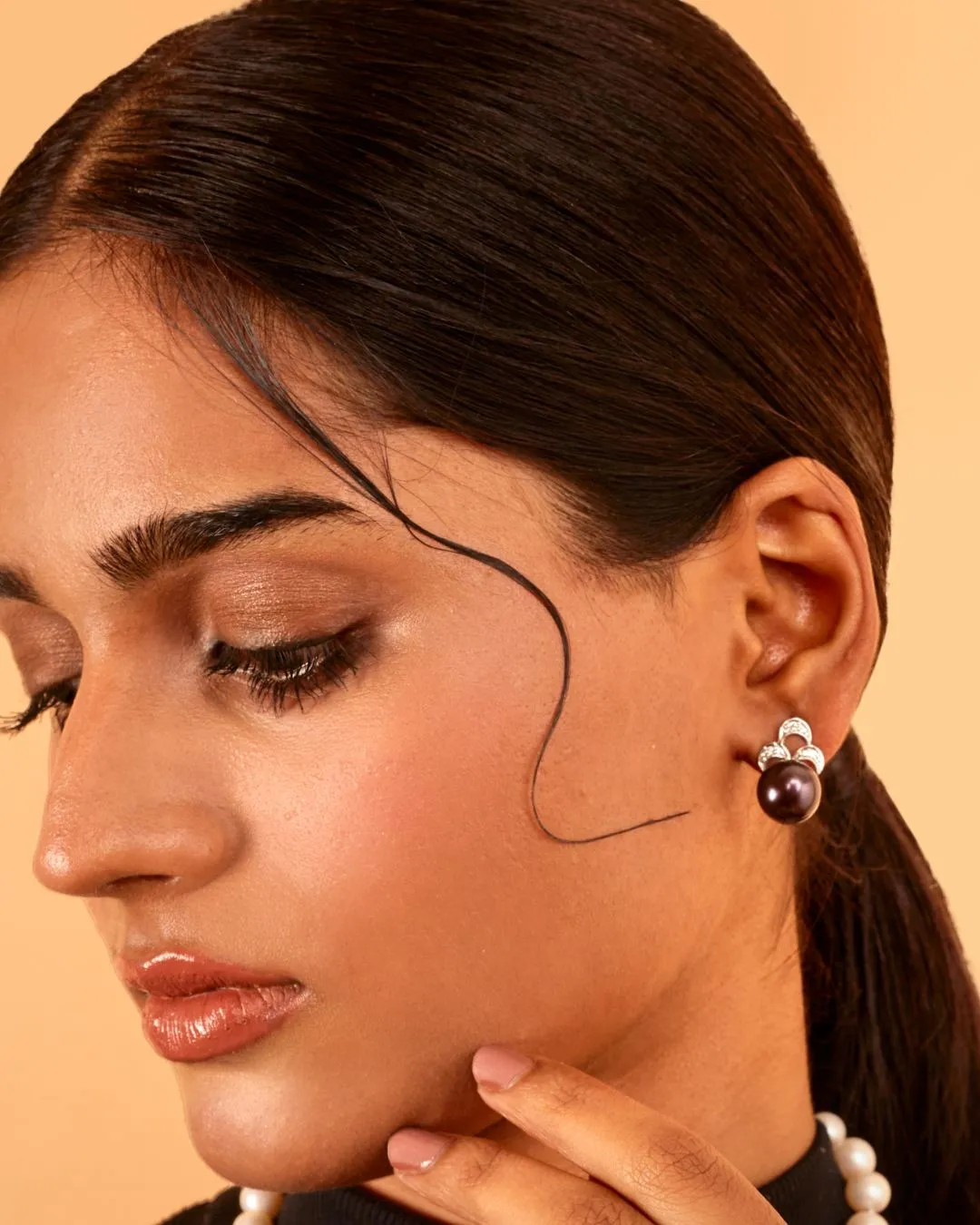 Three Leaf Pearl Earrings