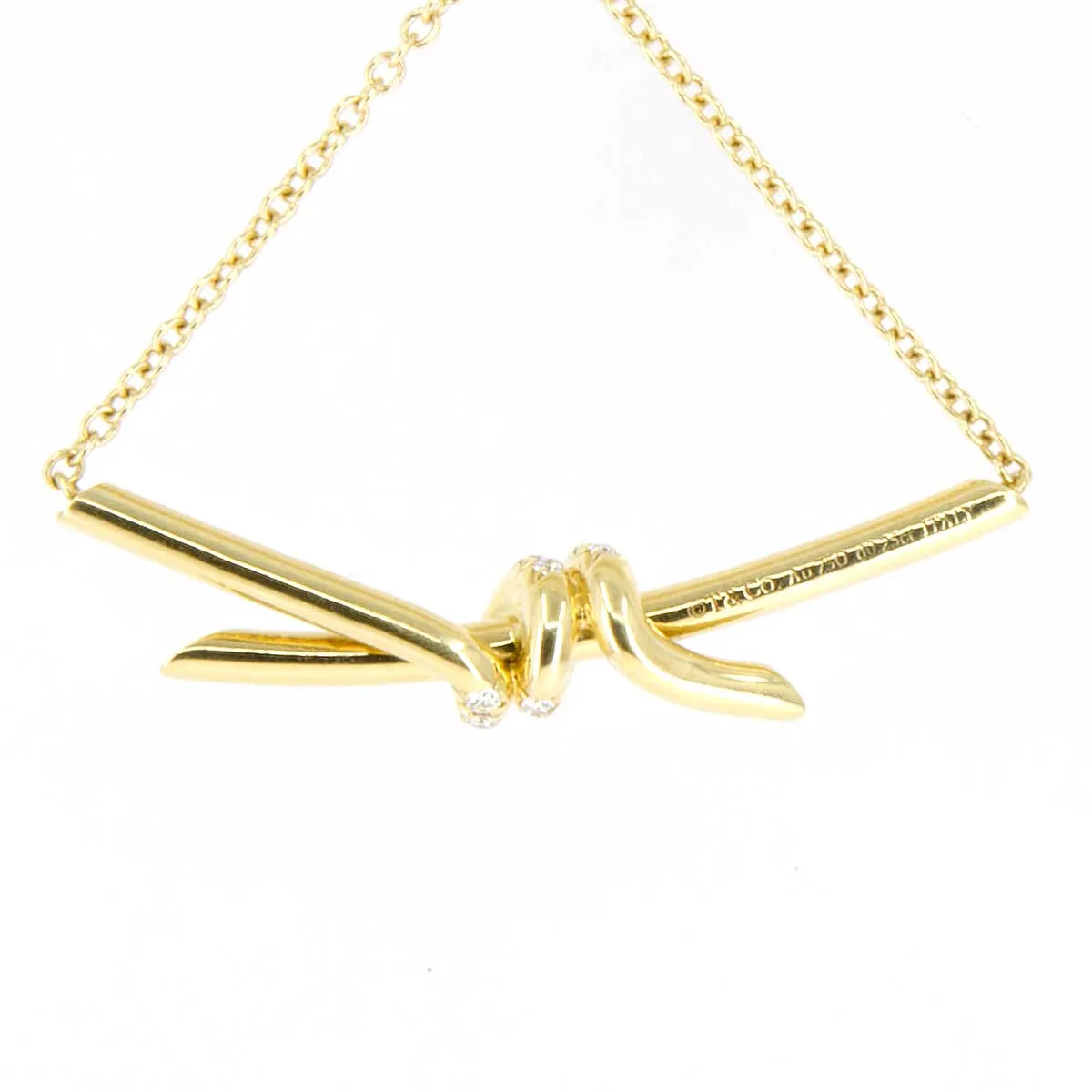 Tiffany & Co. Knot Pendant in Yellow Gold with Diamonds