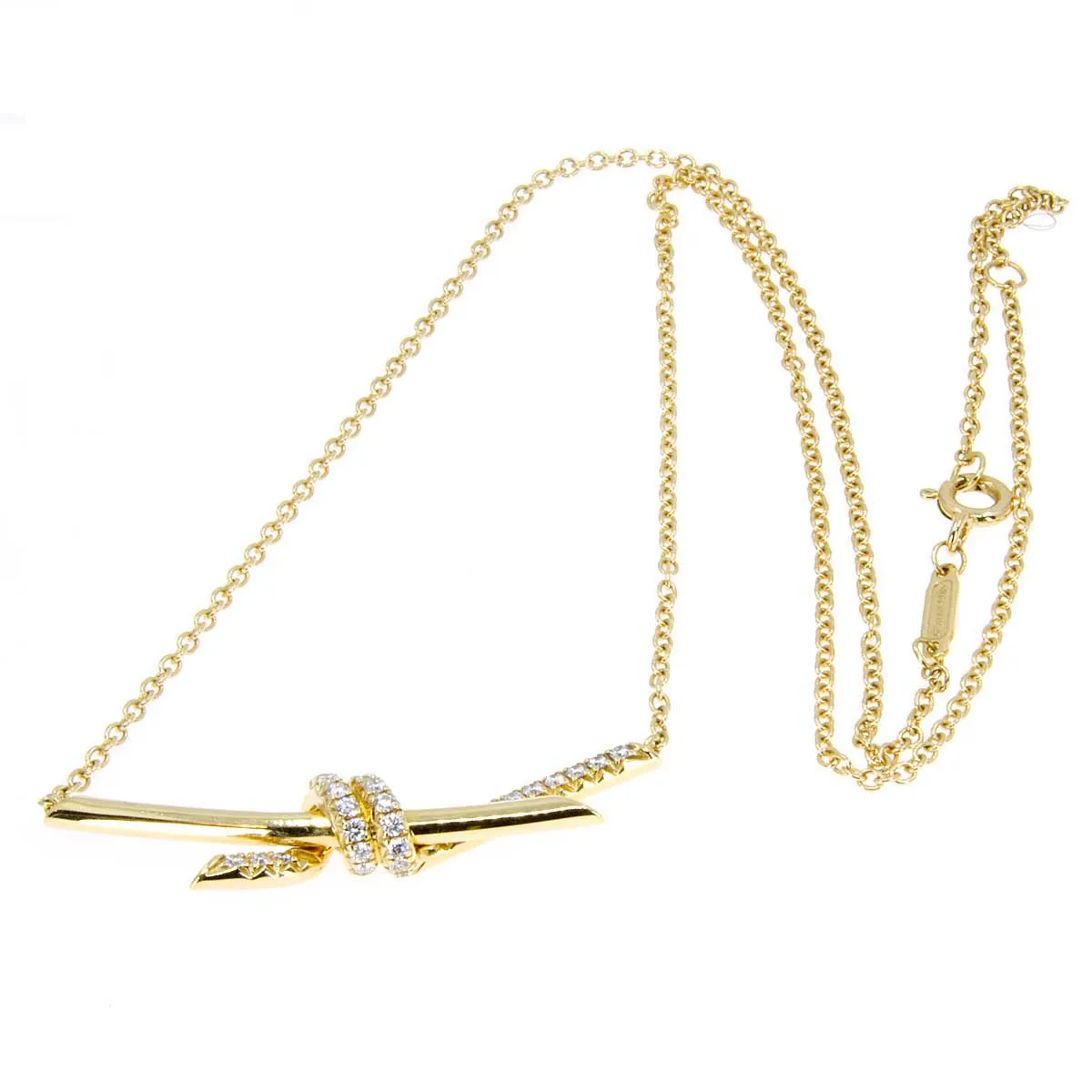 Tiffany & Co. Knot Pendant in Yellow Gold with Diamonds
