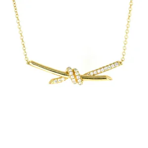Tiffany & Co. Knot Pendant in Yellow Gold with Diamonds