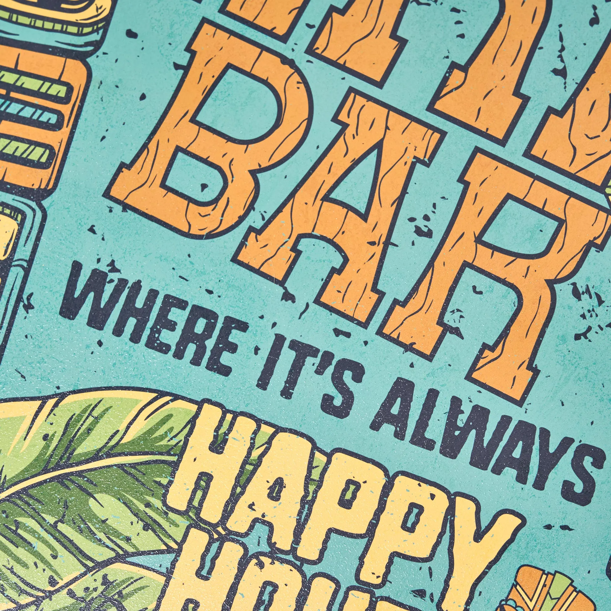Tiki Bar Round MDF Wall Plaque - 20" x 20" x 0.35"