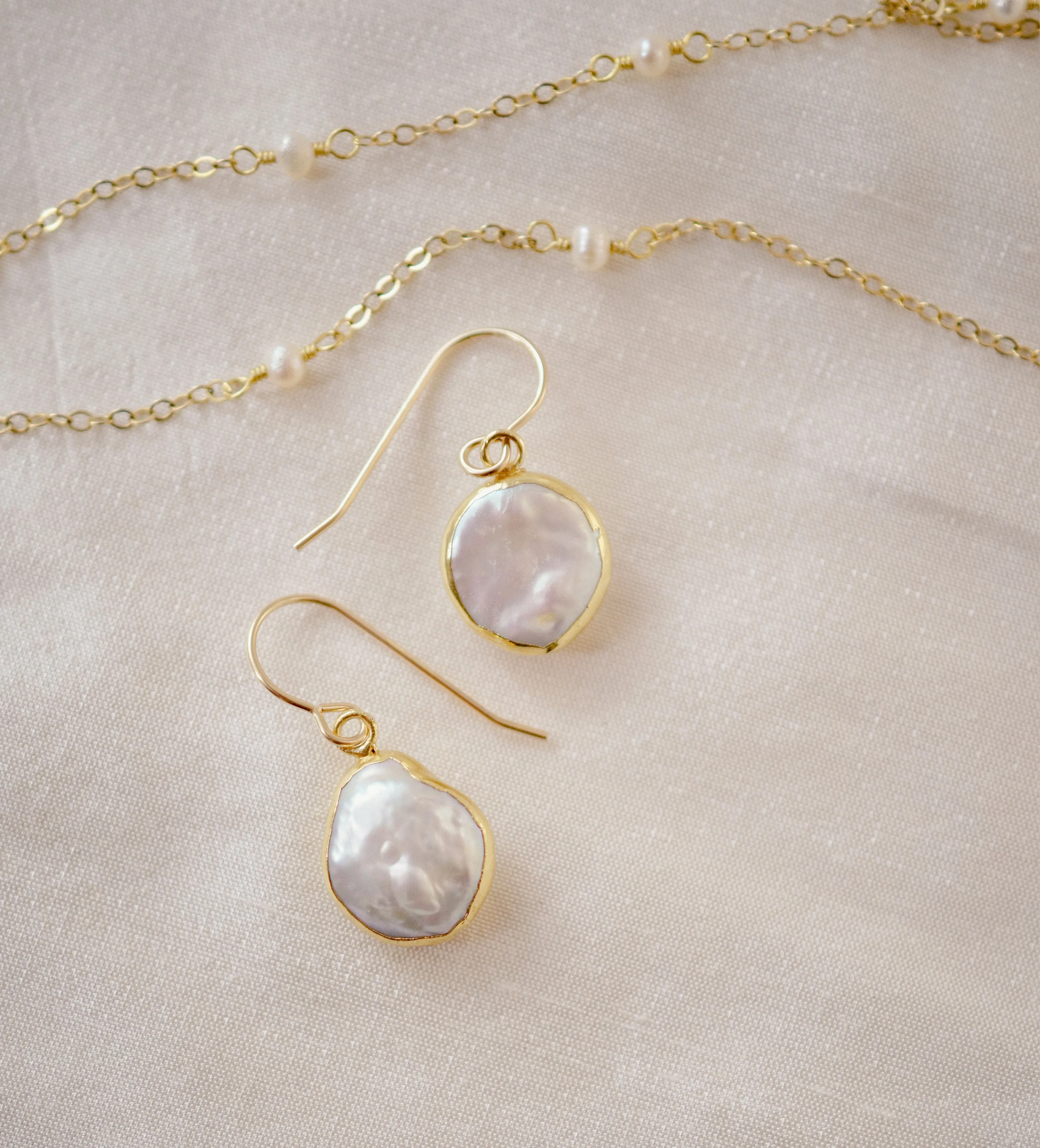 Timeless Freshwater Pearl Earring in 14k Gold Filled