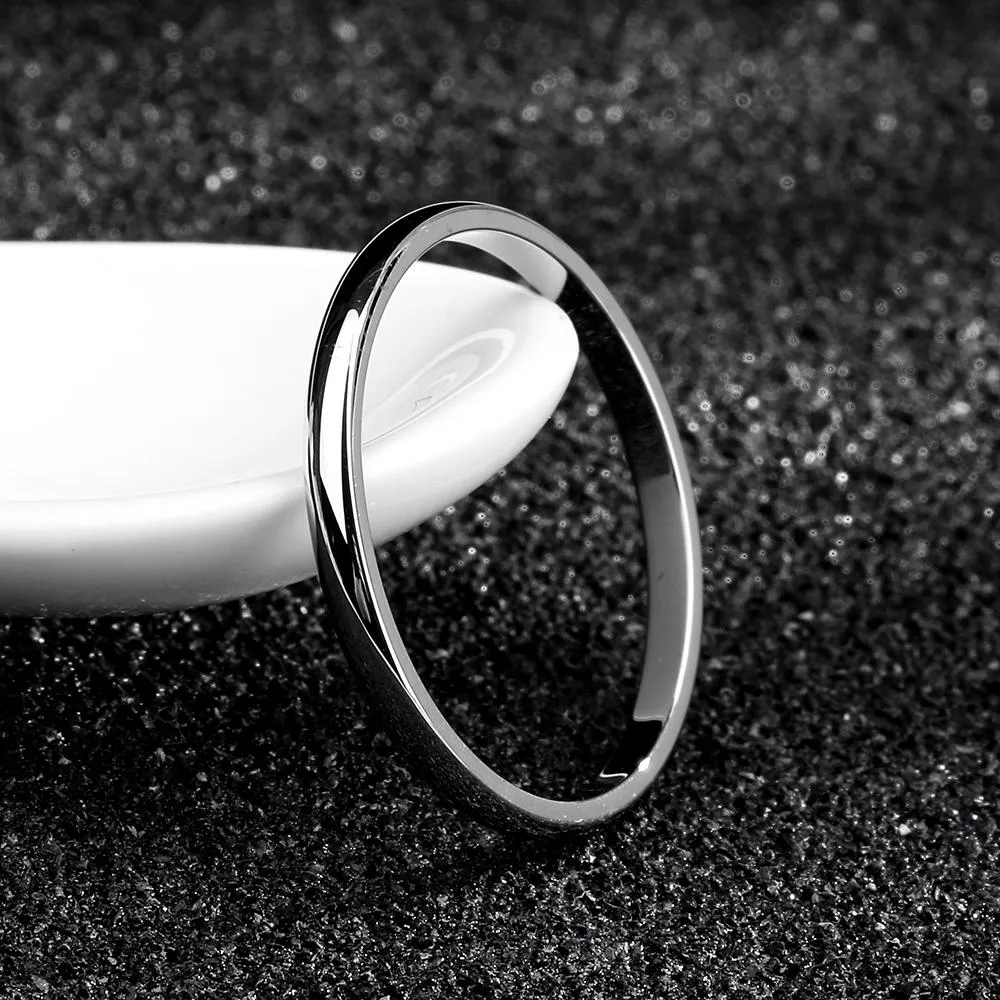 Titanium Steel  Rose Gold , Silver, Black Anti-allergy Smooth Wedding Ring Bijouterie for Woman