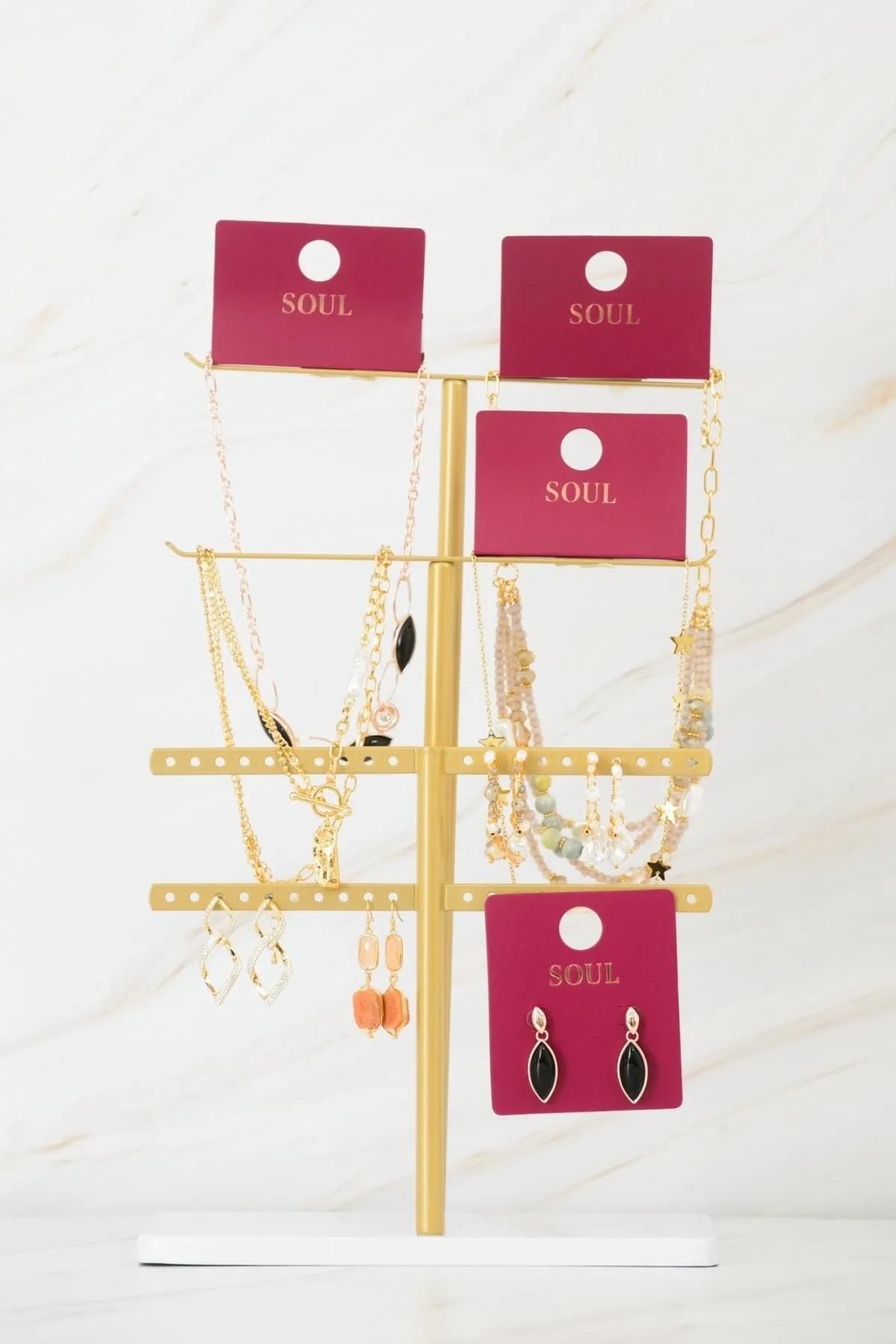 Topaz Gold Stone Drop Earrings