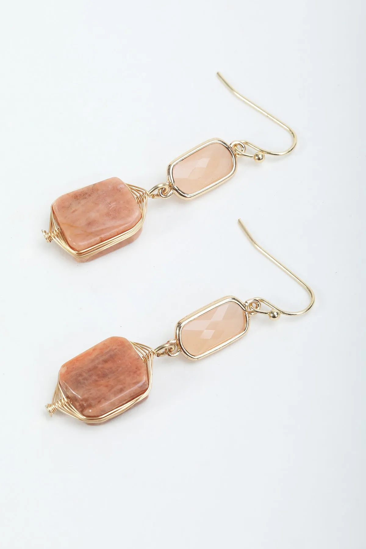 Topaz Gold Stone Drop Earrings