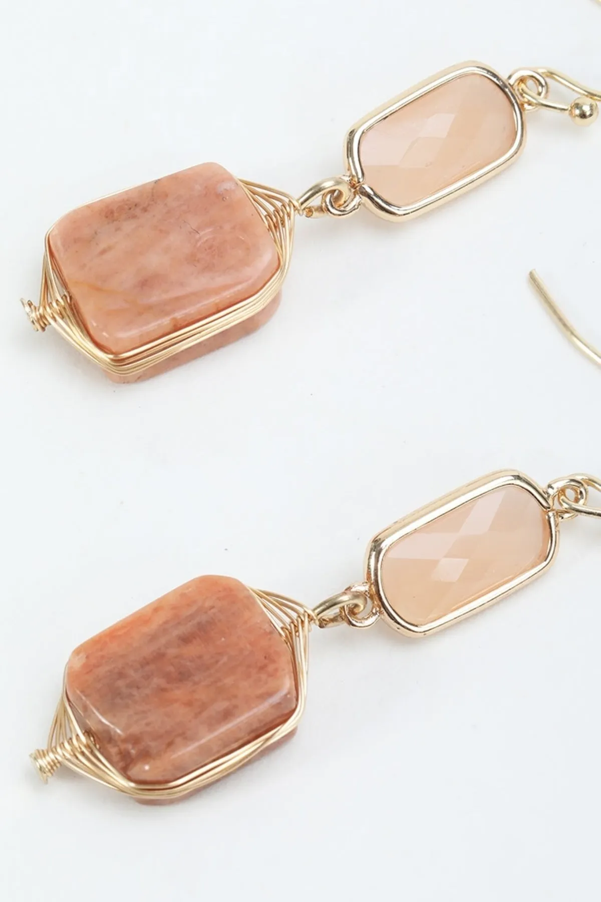 Topaz Gold Stone Drop Earrings