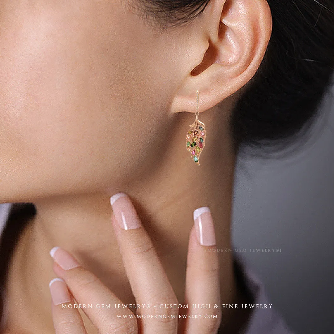 Tourmaline Earrings In Rose Gold