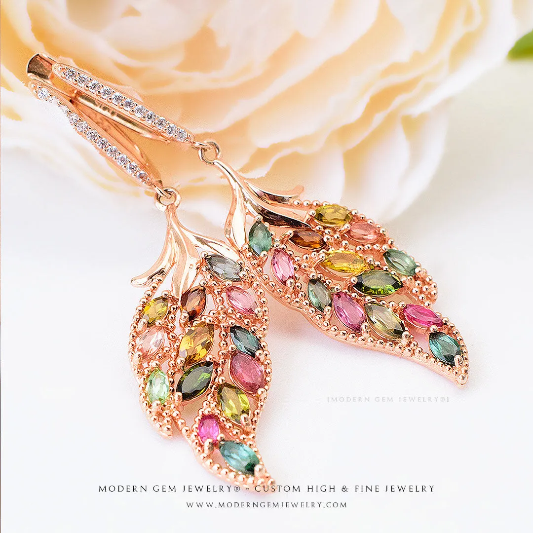 Tourmaline Earrings In Rose Gold