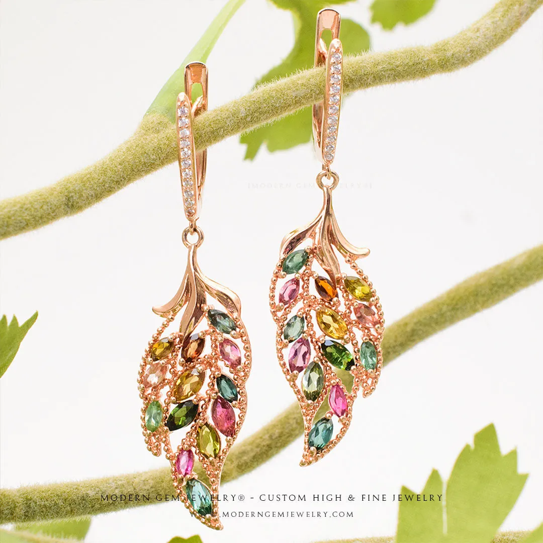 Tourmaline Earrings In Rose Gold
