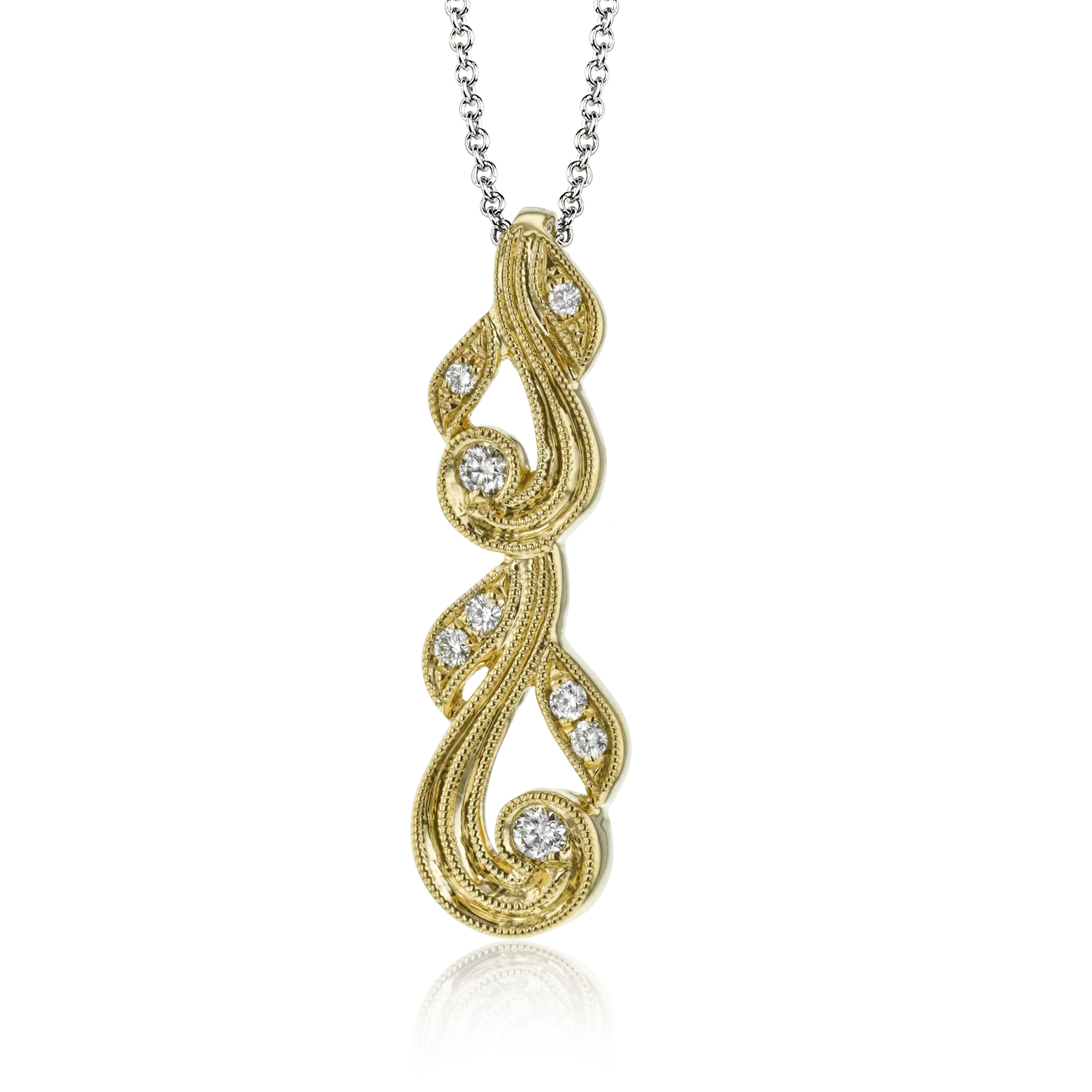 Trellis Pendant Necklace in 18k Gold with Diamonds TP473 WHITE 18K X