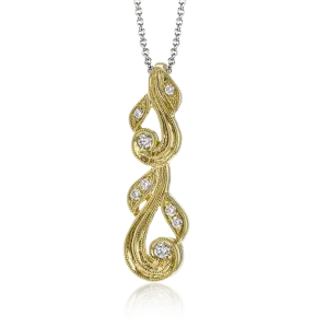 Trellis Pendant Necklace in 18k Gold with Diamonds TP473 WHITE 18K X
