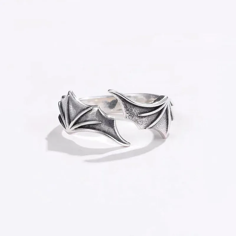 Trendy Creative Japanese Demon Samurai Rings For Men Gothic Punk Style Skeleton Open Thai Silver Ring Street Fashion Jewelry