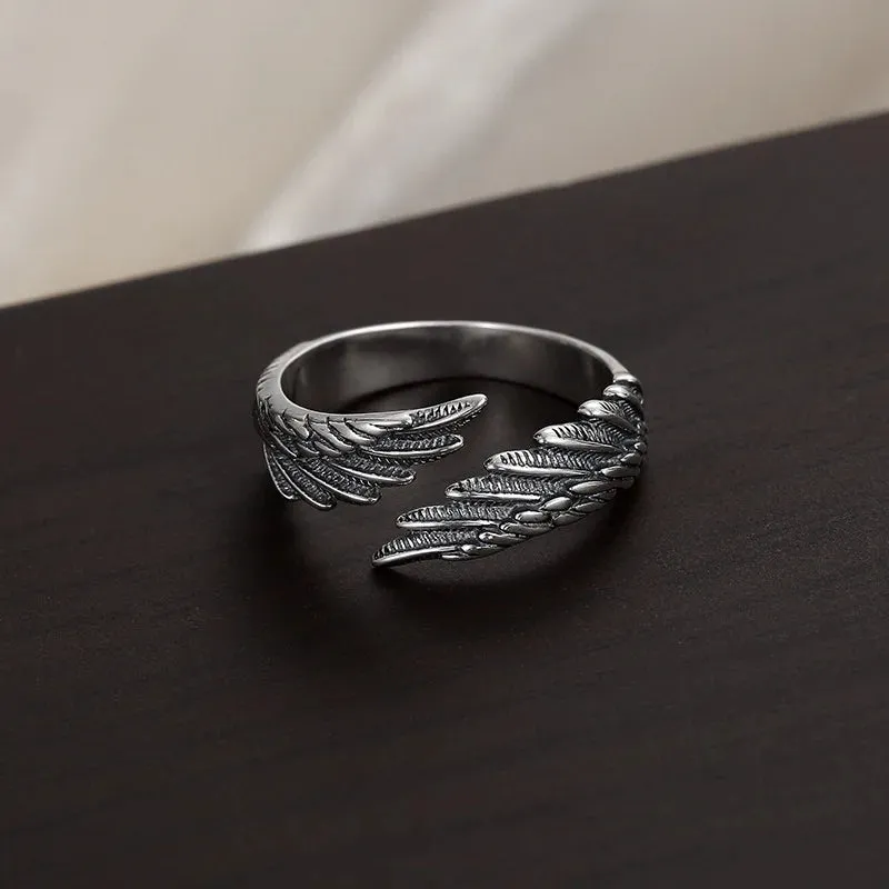 Trendy Creative Japanese Demon Samurai Rings For Men Gothic Punk Style Skeleton Open Thai Silver Ring Street Fashion Jewelry
