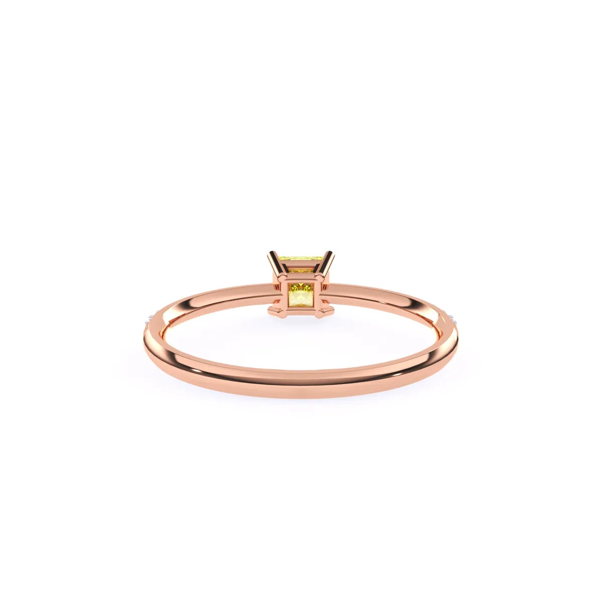 Trendy Yellow Topaz Pricess Diamond Dainty Ring