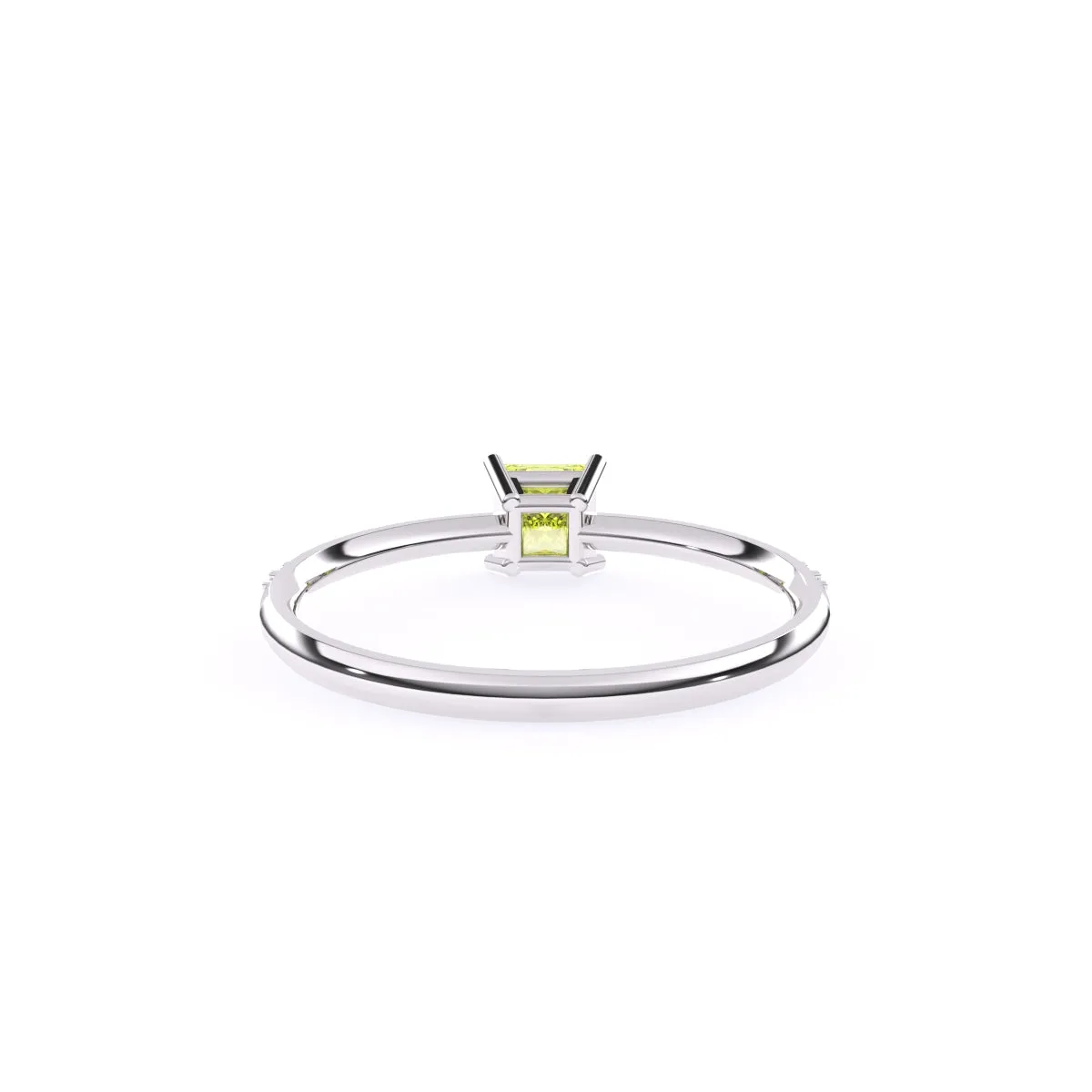 Trendy Yellow Topaz Pricess Diamond Dainty Ring