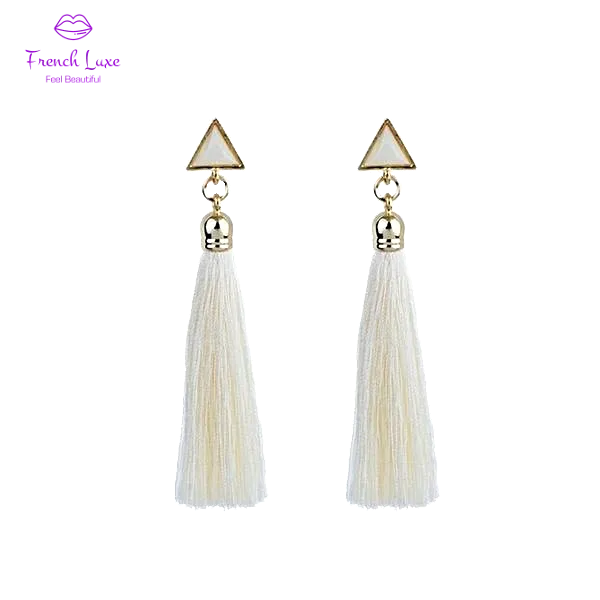 Triangle Blanc Earrings