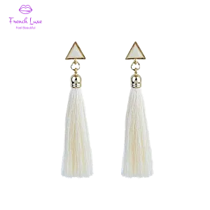Triangle Blanc Earrings