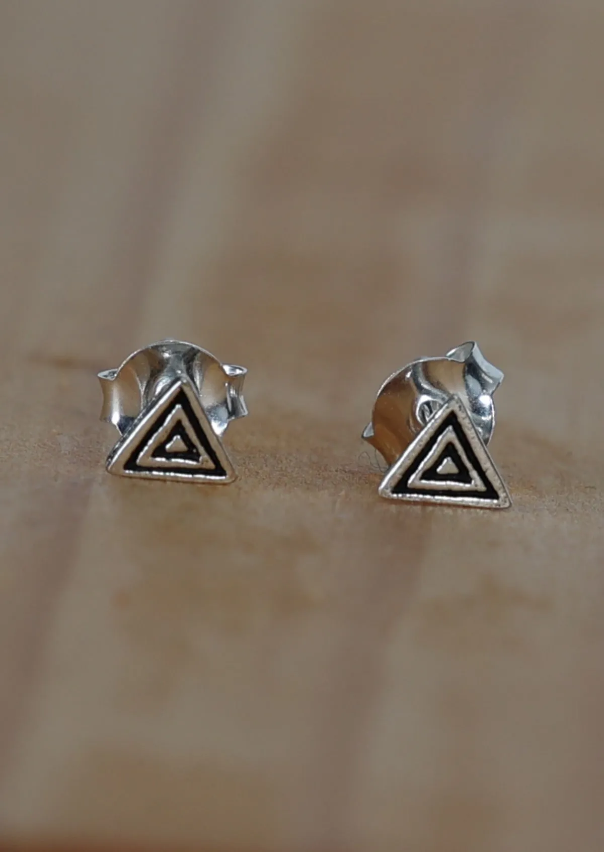 Triple Ripple Silver Studs