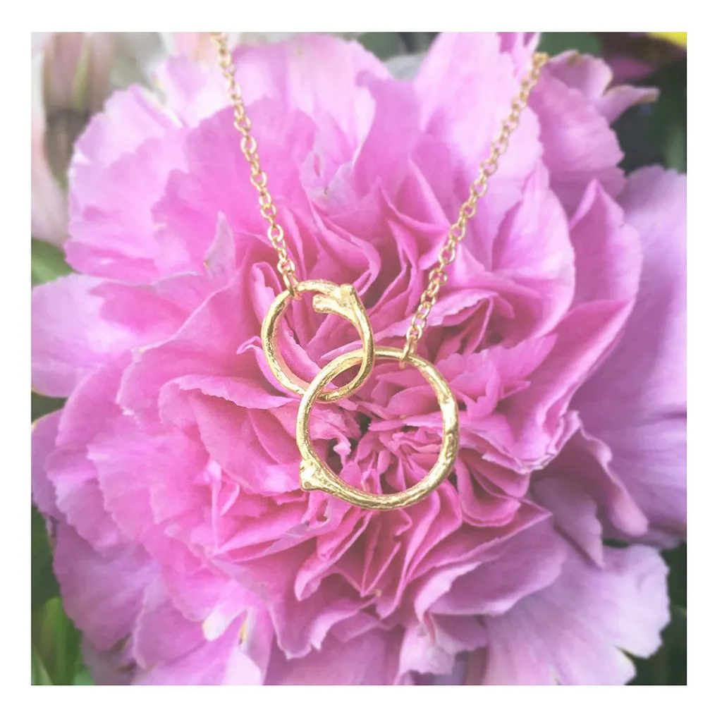 Two Interlocking Circles Branch Necklace