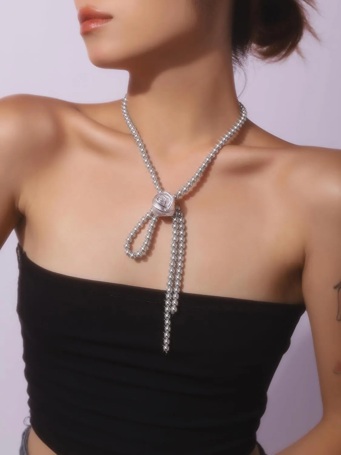 Unusual Chunky Flower Pendant Y2K Aesthetic Necklaces Jewelry for Women