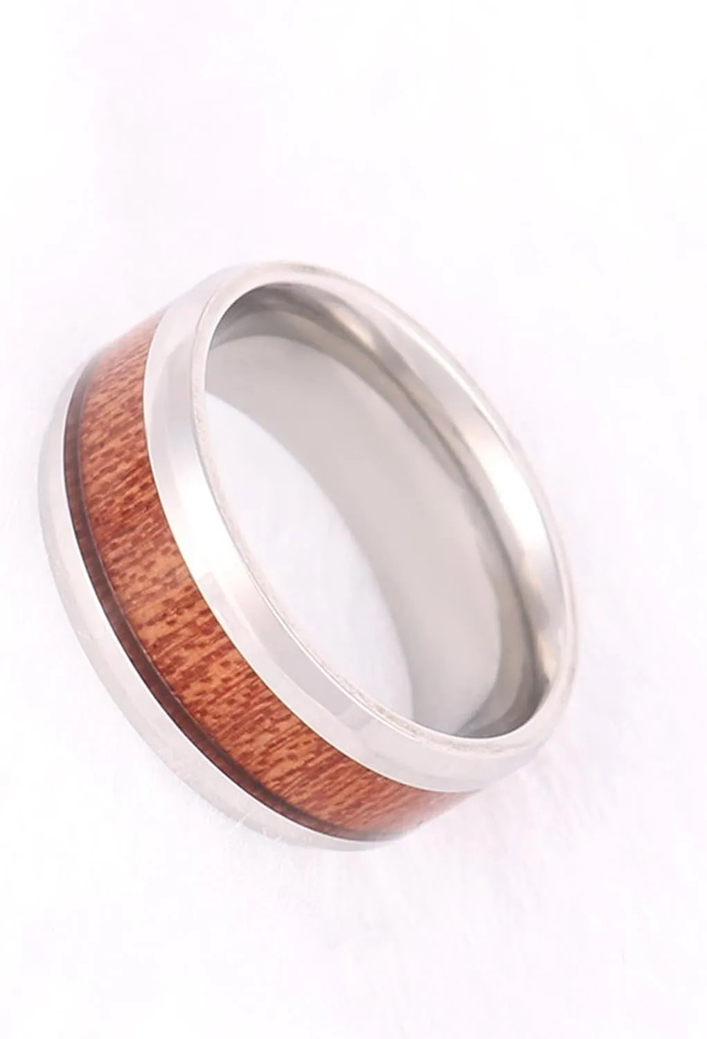 V Wedding Bands for Women, Tungsten Wedding Rings for Men 2PCS 8mm Silver Inlay Wood Size Woman 6 Man 7 for Couple Prom Jewelry