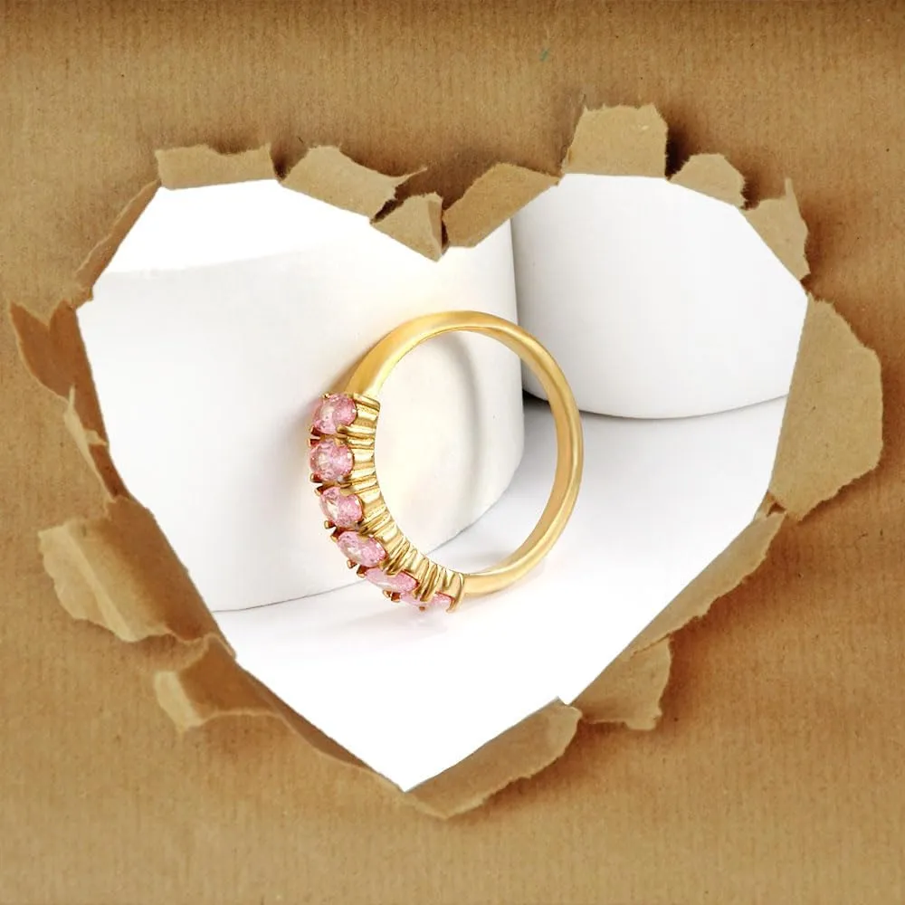 Valentine's Day Anniversary Ring 18k Gold Stainless steel Couples Custom Promise Rings Cubic Zirconia Women's Eternity Wedding Bands for Him and Her Matching Men's Engagement Ring