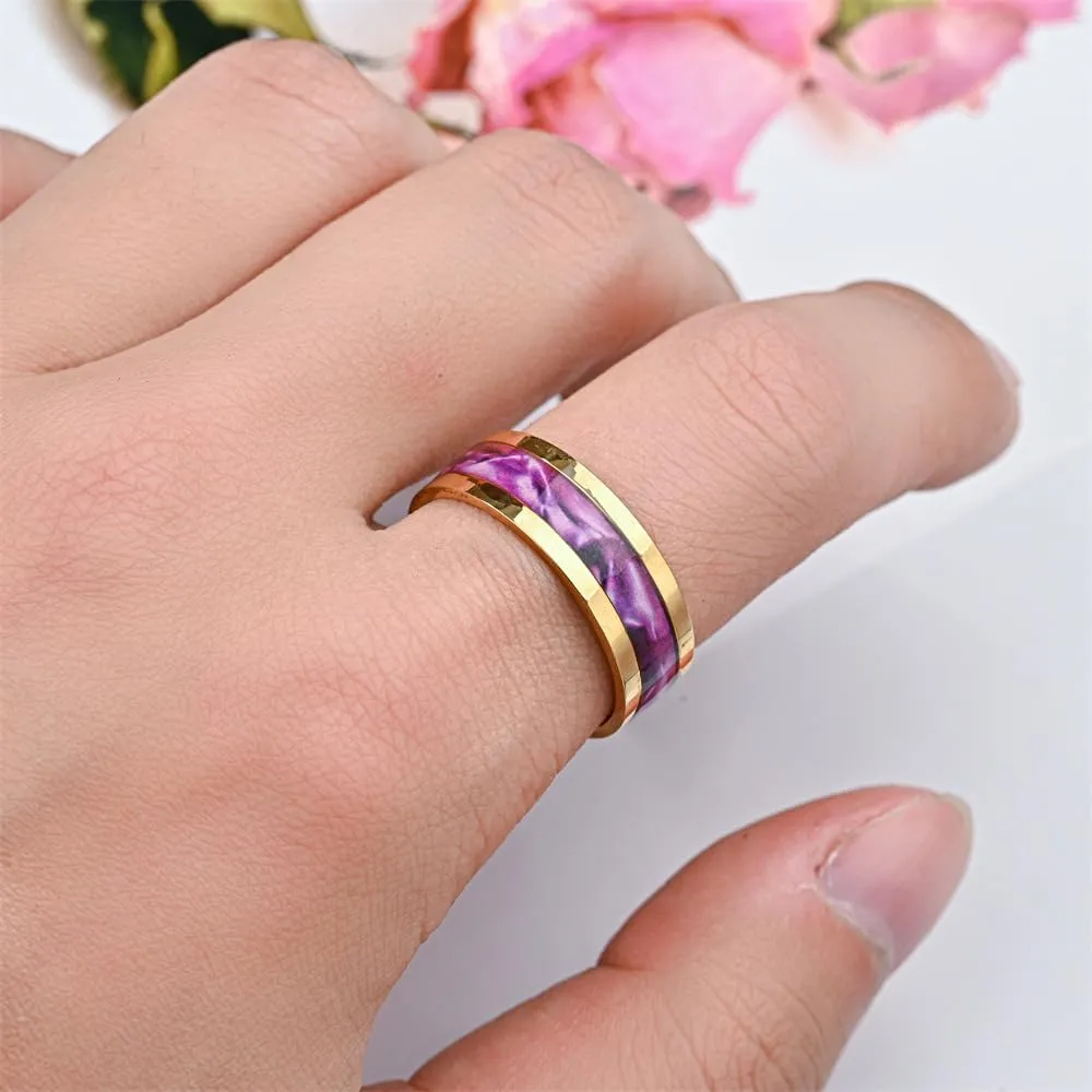Valentine's Day Anniversary Ring 18k Gold Stainless steel Couples Custom Promise Rings Cubic Zirconia Women's Eternity Wedding Bands for Him and Her Matching Men's Engagement Ring