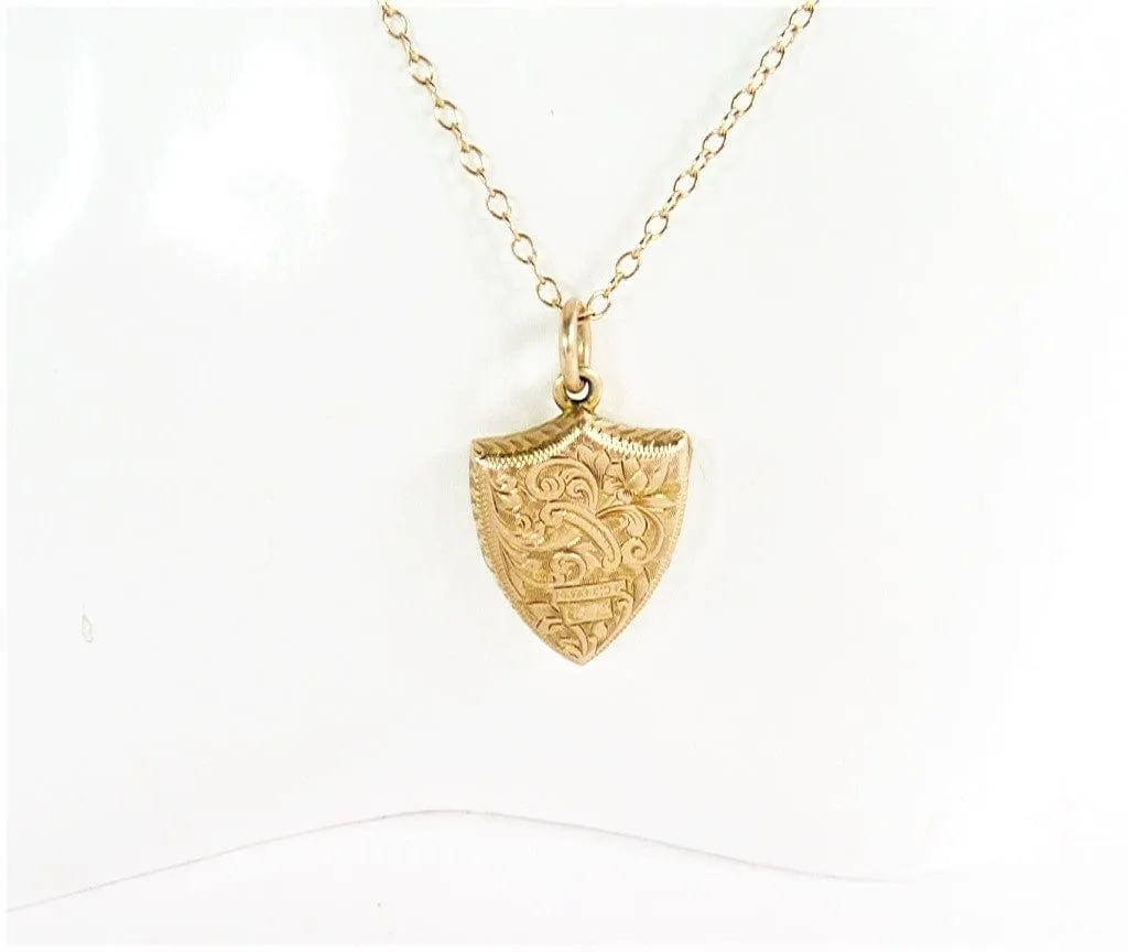 Victorian Hallmarked Gold Locket With Antique 18 Inch Gold Necklace