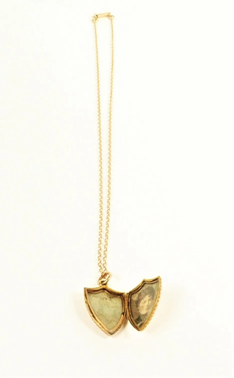 Victorian Hallmarked Gold Locket With Antique 18 Inch Gold Necklace