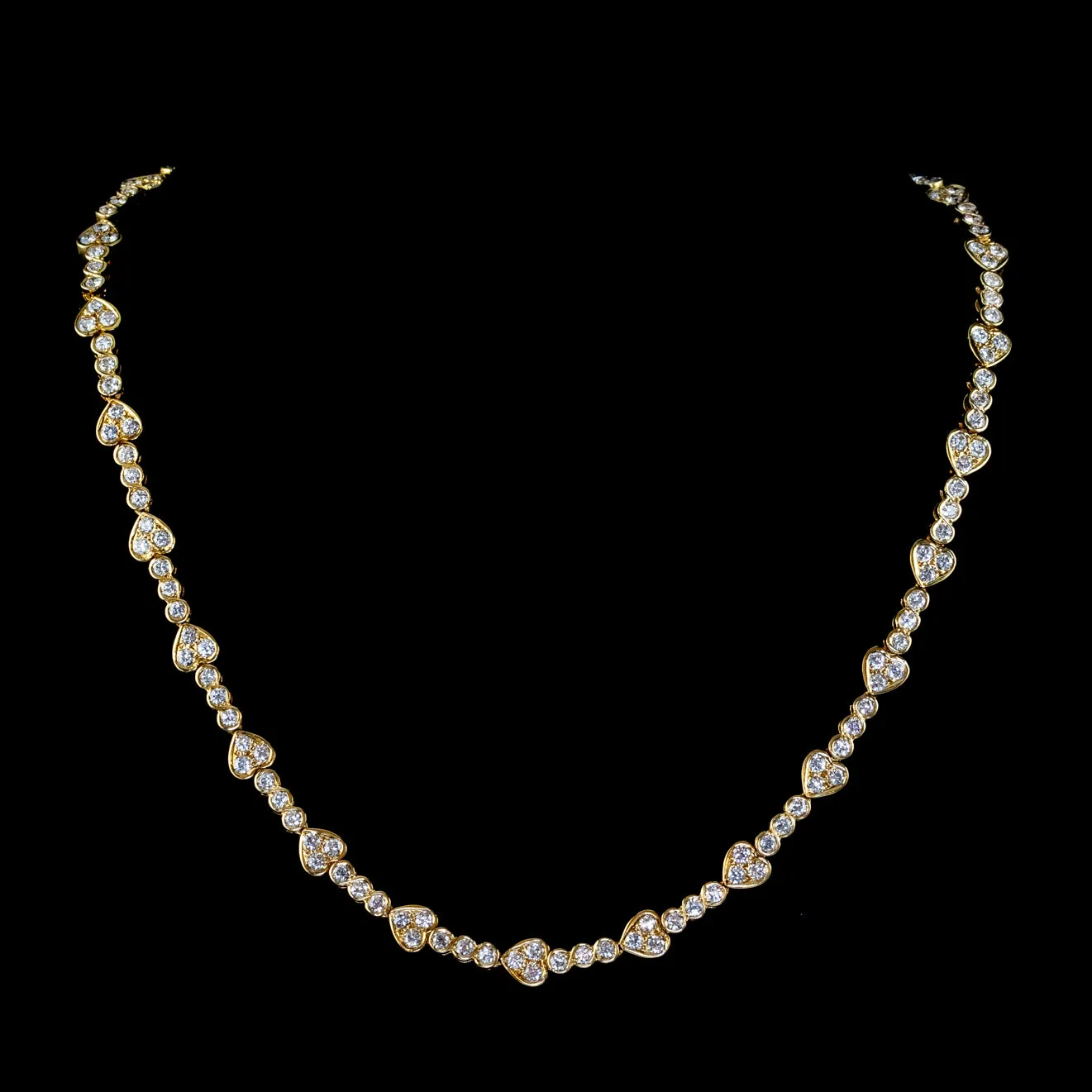 Vintage Diamond Heart Necklace 18ct Gold 10ct Of Diamond