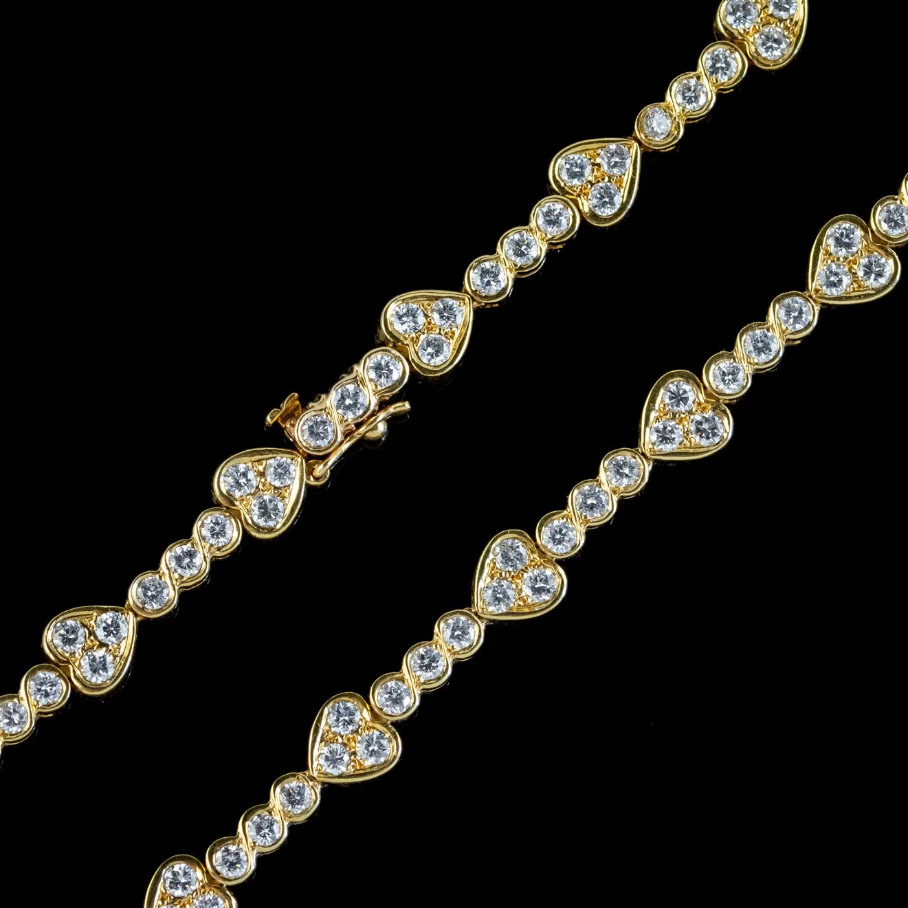 Vintage Diamond Heart Necklace 18ct Gold 10ct Of Diamond