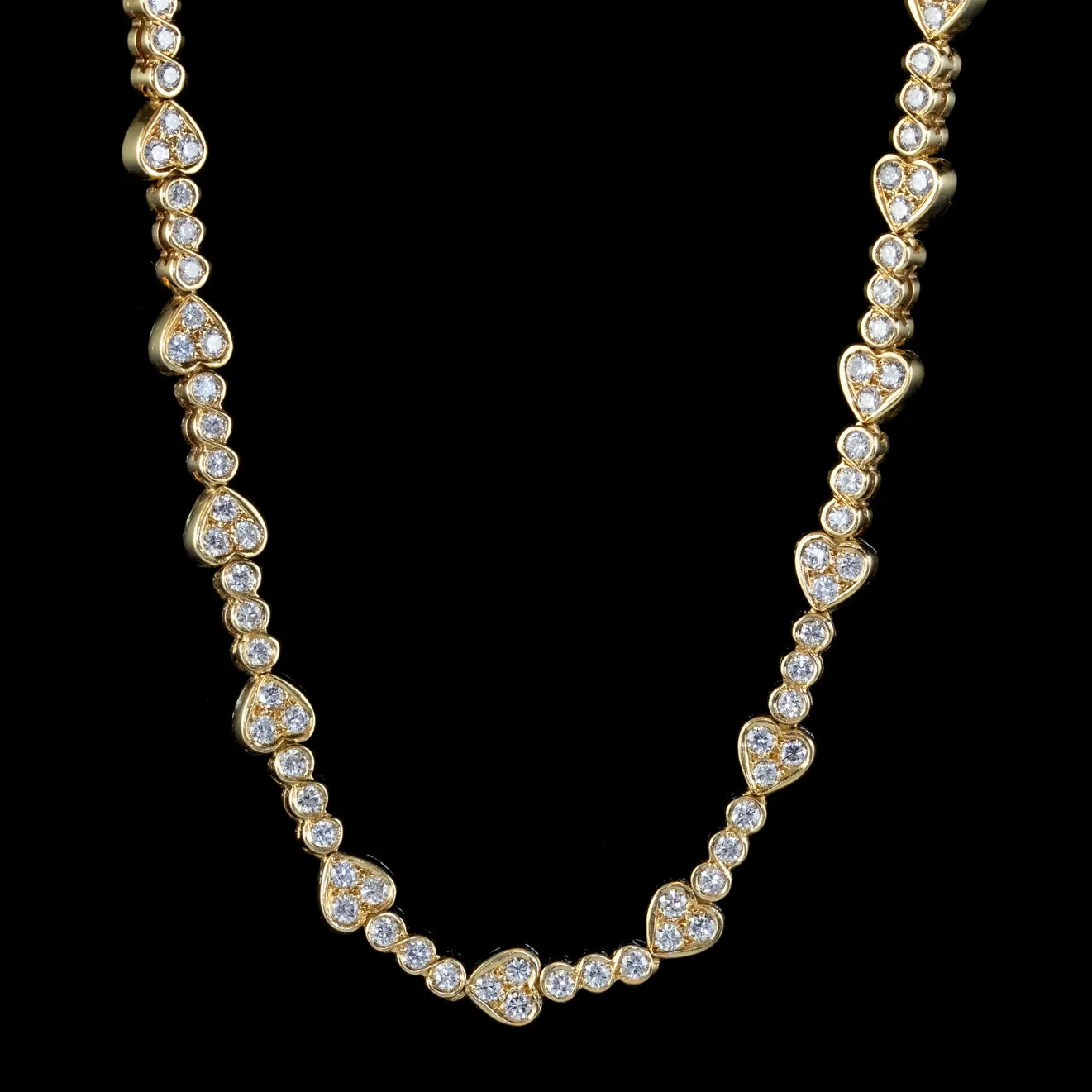 Vintage Diamond Heart Necklace 18ct Gold 10ct Of Diamond
